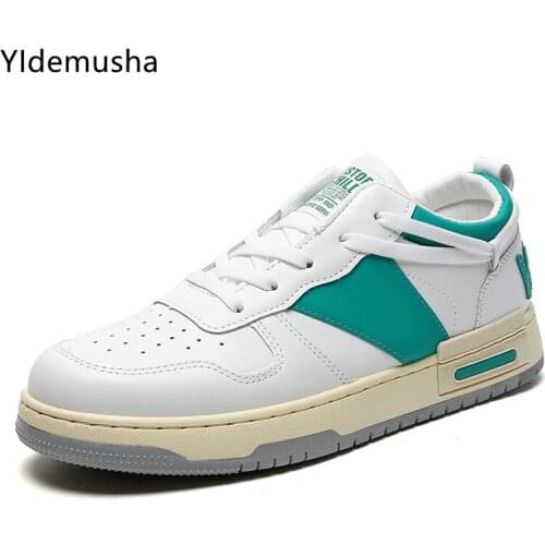 2021 Spring Autumn Men Vulcanize Shoes New Fashion PU Breathable Sneakers Boy Light Shoes Students White Sneakers Men Footwear