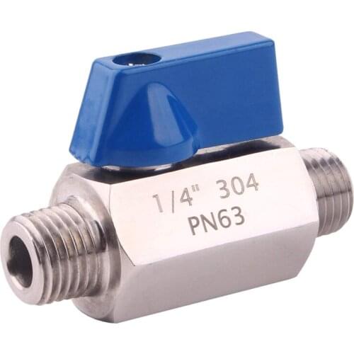 Stainless Steel Ball Valve - 1/4 Inch NPT Thread Male Small Mini Ball Valve (1/4inch Male&Male)
