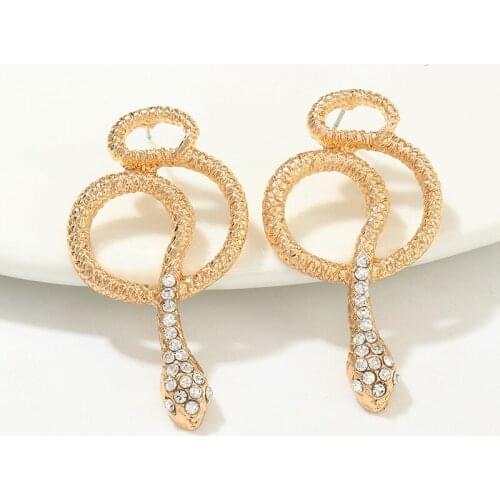 New Fashion Punk Style Twining Snake Shape Earrings Stud Cuff Earrings For Women Style Jewelry