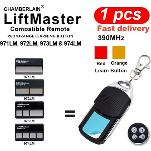 Garage Door Opener 390 MHz Rolling Code Liftmaster Chamberlain Sears 971LM 972LM 973LM 970LM Transmitter for doors