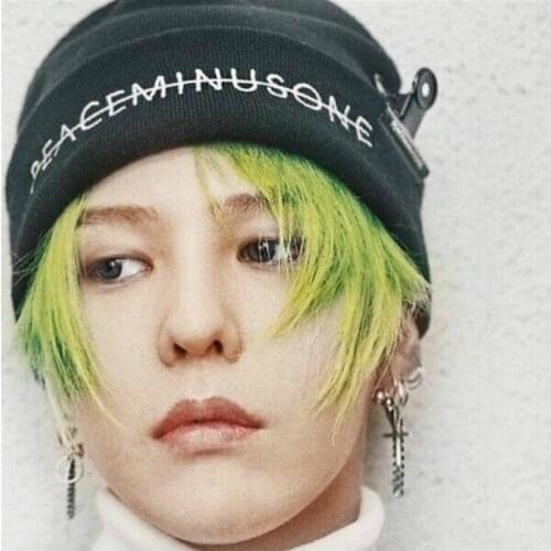 2021 new Kpop GD Embroidery Beanies Hat Bigbang Gdragon Same Paragraph Knitted Caps Unisex Black Hip Hop Hat Bonnet Gorros
