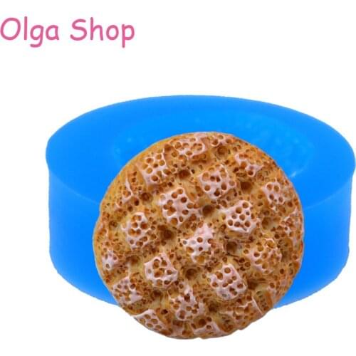 QYL014 20.4mm Melon Cross Bun Silicone Mold - Bread Mold Sugarcraft Food Safe Fondant Cookie Biscuit Resin, Candy, DIY Handmade