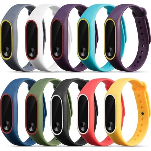 Replacement XIAOMI MI Band 2 Tracker Strap wristbands wrist strap 10 pcs Double Color Sports Silicone Wristband 10-color