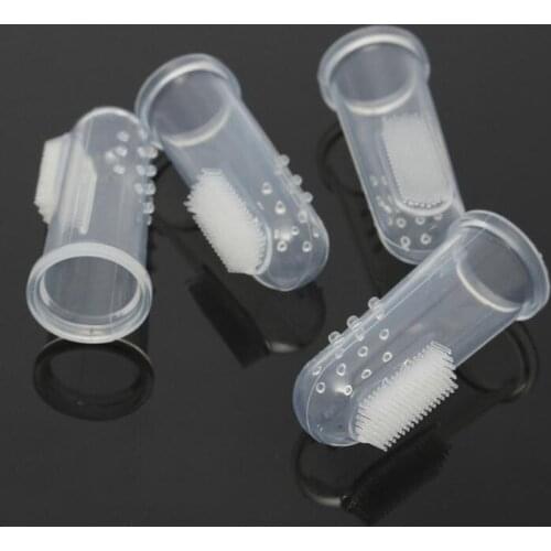 Pet Cleaning Supplies Soft Finger Toothbrush Teddy Dog Plastic Toothbrush Bad Breath Tartar Teeth Tool LX8573