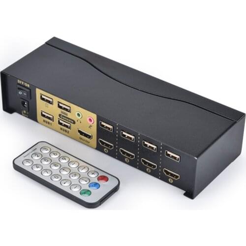Usb hdmi kvm switch 4 in 1 out USB2.0 With Audio cables Splitter Mouse keyboard 4Kx2K HDMI Switcher