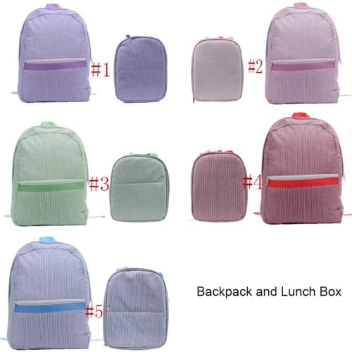 2021 Large Capacity Seersucker Children’s School Backpack Toddler Backpack Preppy Kids Soft Lightweight Travel School Bookbag
