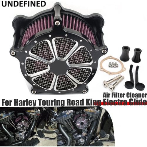 Black Air Filter Motorcycle Venturi Cut Intake Air Cleaner System For Harley Dyna/FXR Softail 93-2015 Touring Street Glide FLH