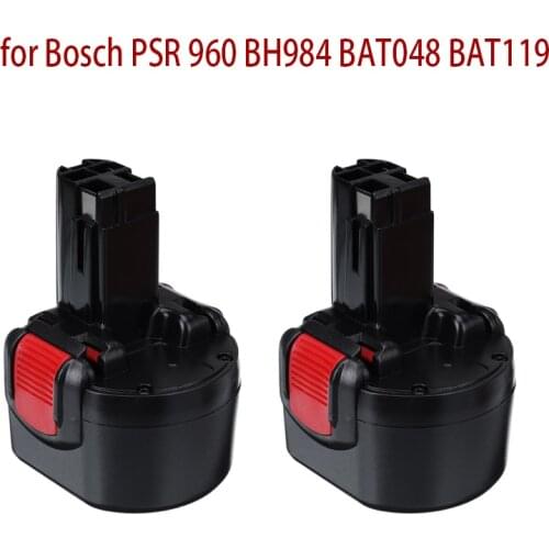 High Quality BAT048 9.6V 2000mAh Rechargeable Power Tools Batteries for Bosch PSR 960 BH984 BAT048 BAT119 9.6 volt 2.0Ah battery