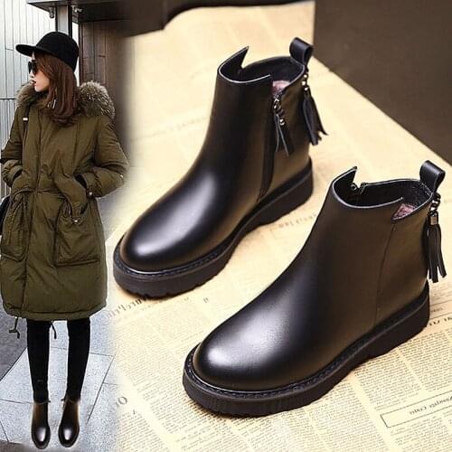 Womens Boots Winter Snow Boots Ladies New Warm Plus Velvet Cotton Shoes Boots Waterproo Martin Boots PU Large Size Cotton Shoes