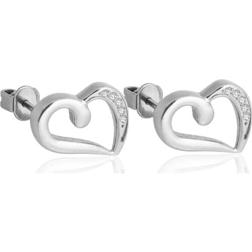 G23 Titanium Stud Earrings for Women Girls, Hypoallergenic Earrings for Sensitive Ears, Heart Cross Hexagon Round CZ Earrings