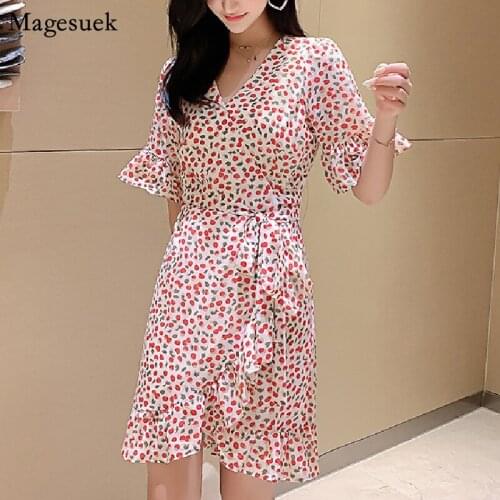 V Neck Sexy Floral Print Women Dress Summer 2021 Plus Size Chiffon Womens Dress Elegant Sexy Party Dresses Woman Robes 13292