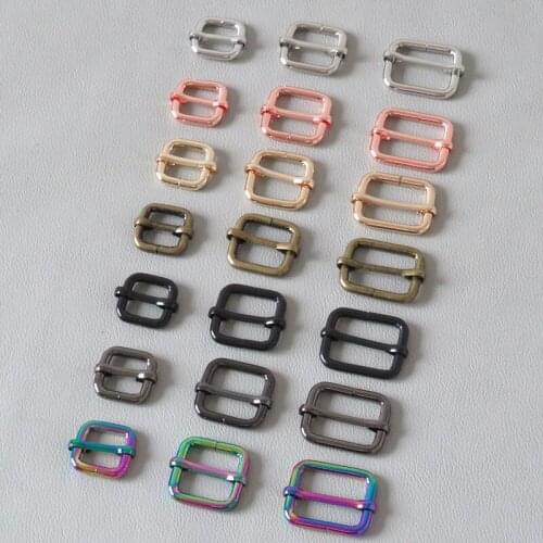 10PCS 15mm 20mm 25mm 32mm 38mm Webbing Strong Bag Straps Adjustment Buckle Adjuster Metal Belt Clasp Loop Dog Pet Collar Slider
