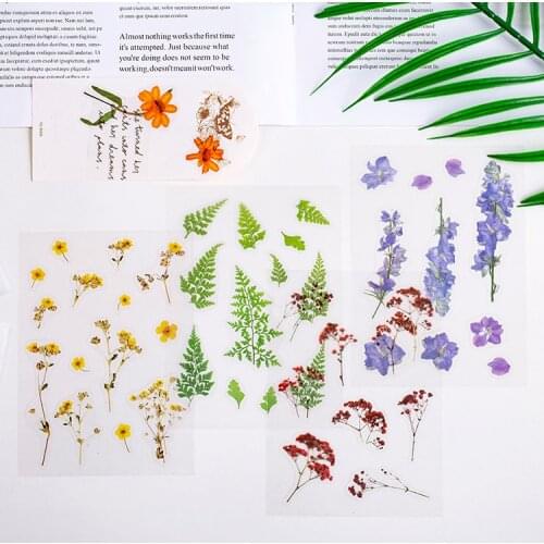 10 pcs/set Retro flower plants Flat PET Stickers set Fresh Decorative Stationary Scrapbooking Gift Girl School Supplies