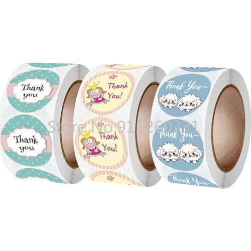 100-500pcs Cute Animals Thank You Stickers Labels Party decor Thank You Sticker for Cookie Candy Bag Small Business Gift package