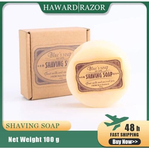 100g Handmade Shaving Soap New Zealand Goats' Milk Shaving Soap Mens Shaving Soap Natural Eco-friendly Facial Cleaning Soap