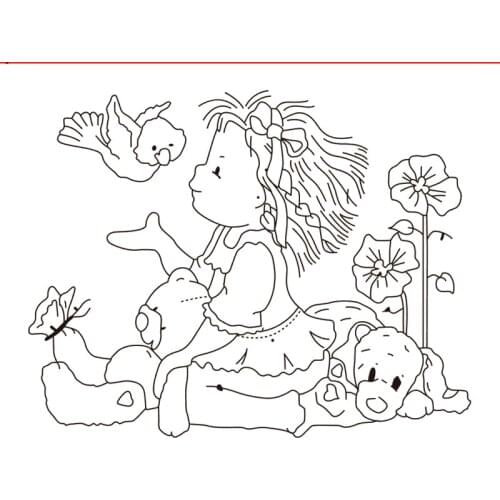 10x8 Girl TBig ice cream ransparent Clear Stamps Silicone Seals for DIY scrapbooking photo album Card Making