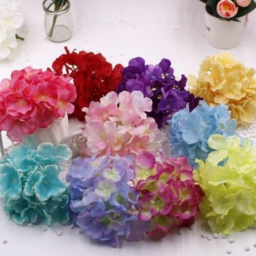 20PCS/Bag Flower Heads Multicolor Handmade DIY Artificial Flowers Hydrangea Silk Flower Wedding Car Decoration FREE SHIPPING