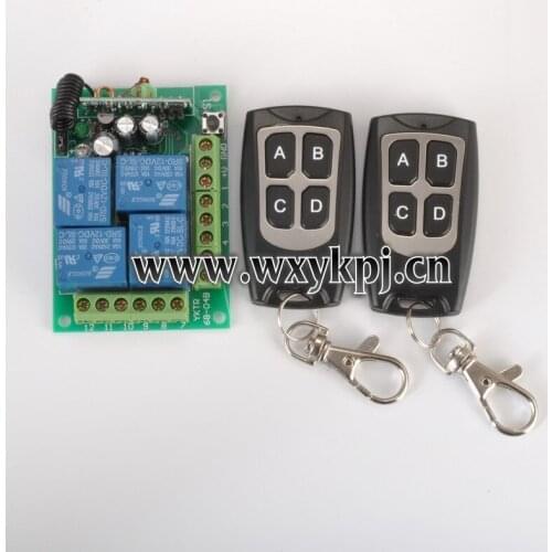 Toggle Momentary Latched 12V DC 10A 4 Channel rf Controller Wireless Remote Control Switch 12 V 2 Transmitter and Receiver