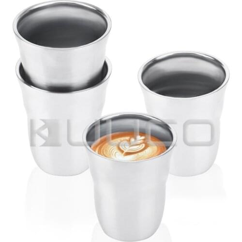 4pcs 260ml Stainless Steel Metal Beer Cup Wine Coffee Tumbler Tea Milk Mugs Containers for Home
