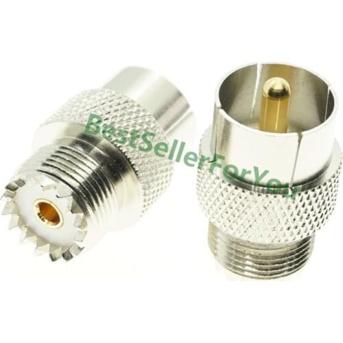Adapter Push-On/Quick UHF PL259 Male PL-259 Plug To UHF Female SO239 SO-239 Jack Connector
