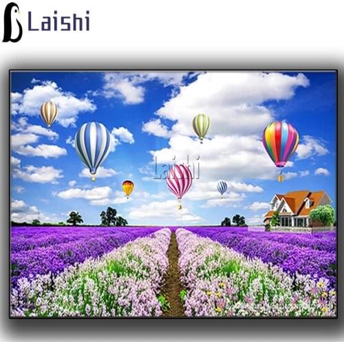 Lavender Hot Air Balloon Full Square Round drill Flower 5D Diamond Painting Diamond Embroidery Cross Stitch Diamond Needlework
