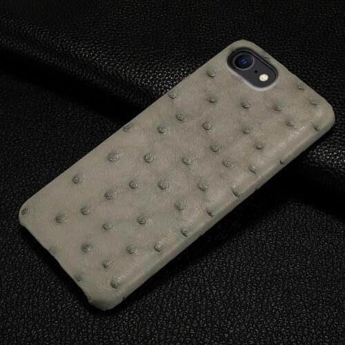 100% Natural ostrich skin Phone Case for iPhone SE 2020 12Mini 12 11 Pro Max X XS Max XR 8 Plus 6 6s 7 Plus 5s SE luxury Cover