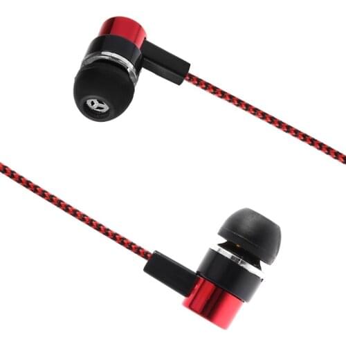 For Phone Noise Isolating In-Ear Stereo Headset Fabric Fiber Line Earphones
