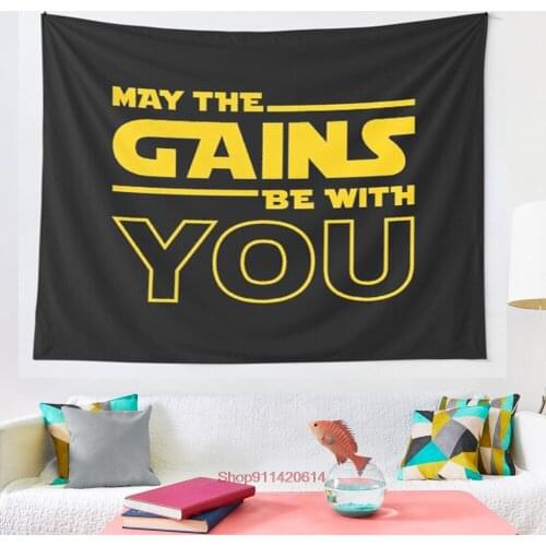 May The Gains Be With You tapestry Yoga Buddha Indian Mandala Tapestry Wall Hanging Boho Decor Macrame Hippie Witchcraft