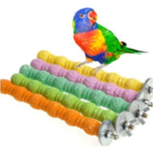 Pet Bird Toys Chew Parrot Grinding Claw Stick Colored Emery Stand Grinding Rod Bird Station Rack for Lovebird Parrot Parakeets