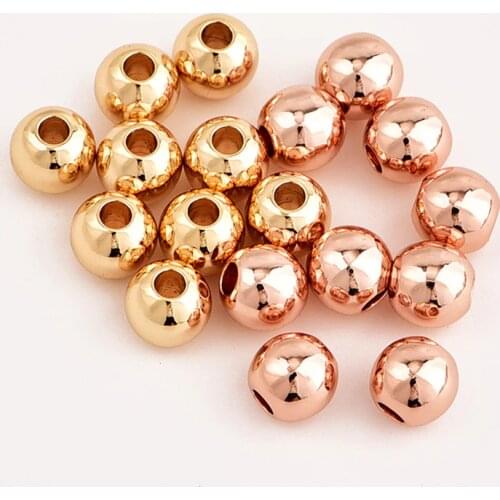 Wholesale 3 4 6MM 100pcs Rose Gold Silver Gold Fill Copper Round Seed Spacer Beads For Jewelry Bracelet Headwear Making DIY