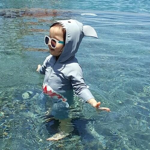 Boy Swimwear Ages Children Cartoon Shark Summer Swimming Swim Toddler Boy Swimsuit Conjoined Boxer Swimsuit