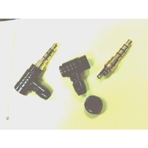 Brass Stereo 4 Pole 3.5mm 90 Degree Plug Angled Jack Cable Solder connector New