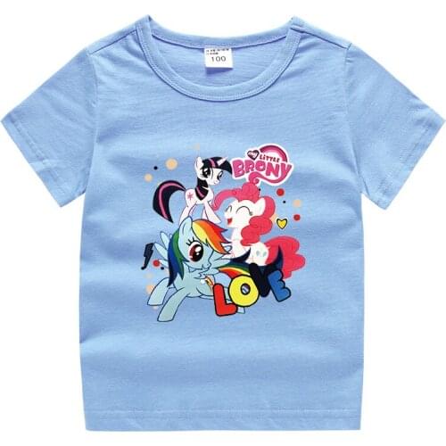 Summer Unicorn T-shirt My Little Pony Girls Cute 3d Printed 4-14ys Kids Tees Tops Polyester T Shirt Cartoons Children Clothes