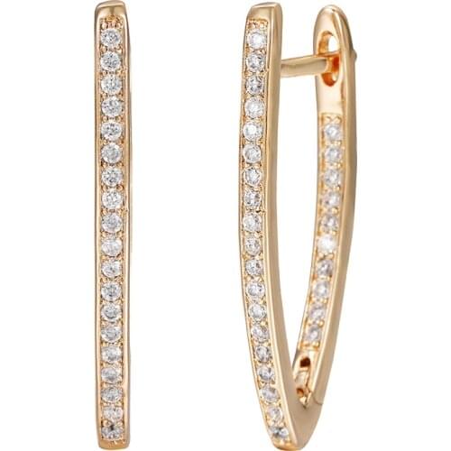 Harong Mini Studs Earrings Romantic Jewelry Party Delicate Natural Zircon Woman Girls Gift Engagement Geometry Copper Earring