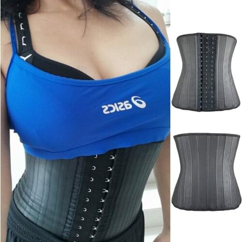 Modeling Strap Hook Waist Trainer Corset Latex Waist Cincher Underbust Body Shapewear Women Slimming Sheath Belly Girdle Fajas