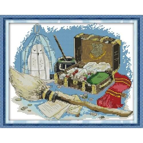 Stamped Cross Stitch Kits Magic Box Pattern DMC Cotton Thread Painting 11CT 14CT DIY Hand Crafts Embroidery Needlework Sets Aida