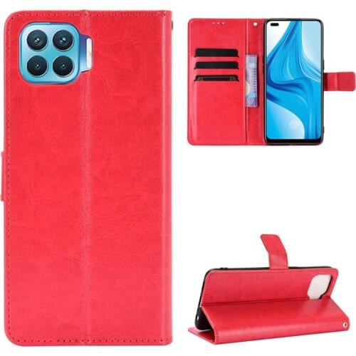 Apply to OPPO F17 pro leather mobile phone shell clamshell OPPO A93 4G retro magnetic mobile phone shell protective case