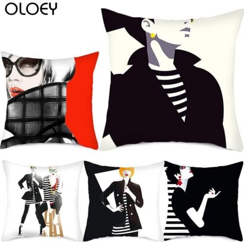 Sexy Beauty Cushion Cover, Square Polyester Cushion Cover, Bedroom Cushion Cover, Family Hotel Decoration Cushion Cover, 45x45cm