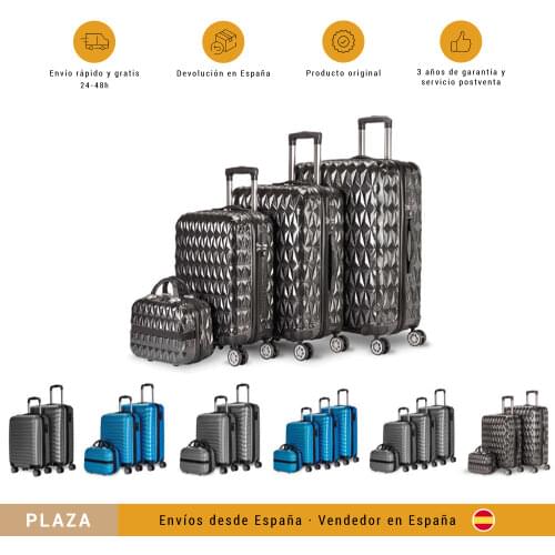 NEWTECK Set Suitcases and Toiletry Bag 3 PCs, Medium and Small Suitcase 20 "(53x33,5x22cm) + 24"(63x39,5x26,8cm)