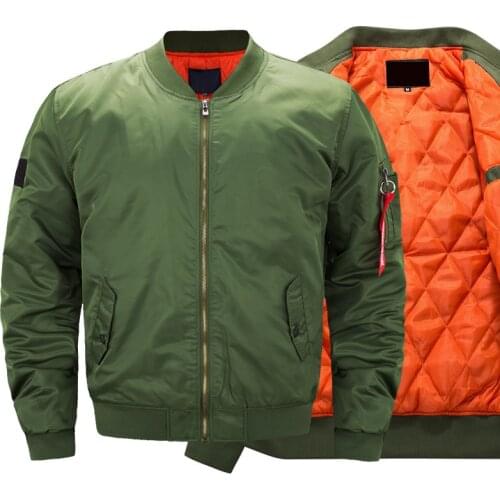2021 New pilot Air men bomber jacket Mens Military Bomber Jackets Men Casual Solid Zipper Pilot Jacket Green Slim Fit Male Coats