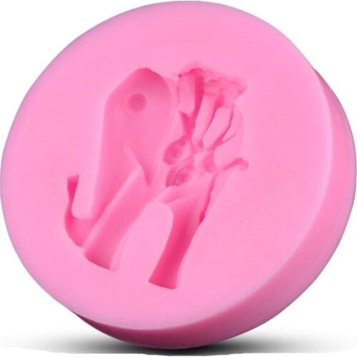New Arrival Cute Elephant Shape 3D Silicone Cake Mold Fondant Cake Tools For Cupcake D247