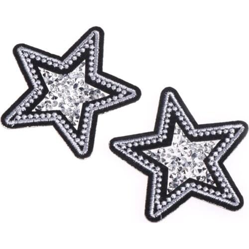 New Hot Drilling Star parches Embroidered Iron on Patches for Clothing DIY Stickers