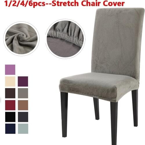 New Soft Stretch Dining Chair Cover Protector Removable Solid Color Seat Slipcovers Anti-Dust Home Furniture Decor 1/2/4/6PCS