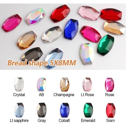 New sale Bread shape 5X8mm Nail Rhinestones Mix color crystals and stones DIY Nail Art Decorations