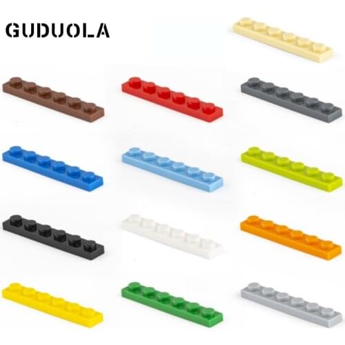 Guduola Building Block Plate 1X6 MOC Parts Compatible 3666 Base Brick Thin Figures Blocks Small Particles Blocks 102pcs/lot