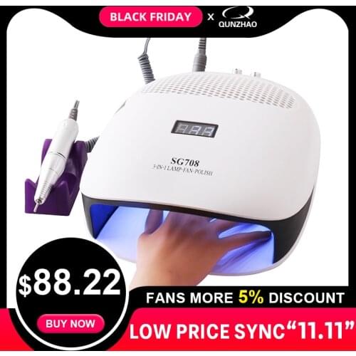 3 IN 1 Multifunctional Nail Dryer Dust Vacuum Cleaner Electric Nail File Manicure with 36 Pcs LED Light Professional Nail Art