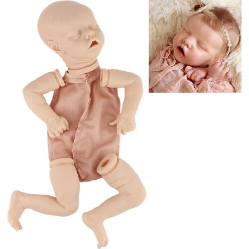Lifelike Realistic 17Inch Reborn Baby Doll Kit DIY Blank Doll Vinyl Unpainted Unfinished Doll Parts Handmade Toy Xmas Gift