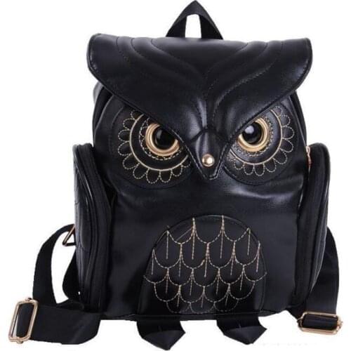 Owl Backpack Women Retro PU Personality Small Backpack Tide Travel Bag Student School Bag Backpacks for School Teenagers Girls