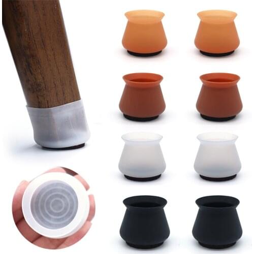 4/8Pcs/Lots Silicone Chair Table Foot Pads Covers Round Non-slip Furniture Chair Leg Feet Bottom Mat Caps Cover Floor Protector