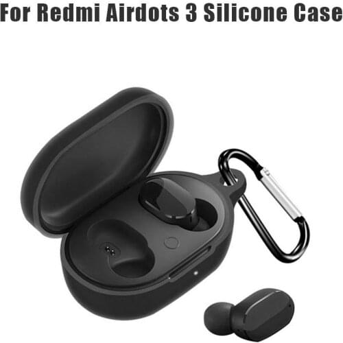 Silicone Case Cover For Redmi Mi AirDots 3 Wireless Bluetooth Cover For xiaomi redmi Airdots Case Air dots coque With Buckle